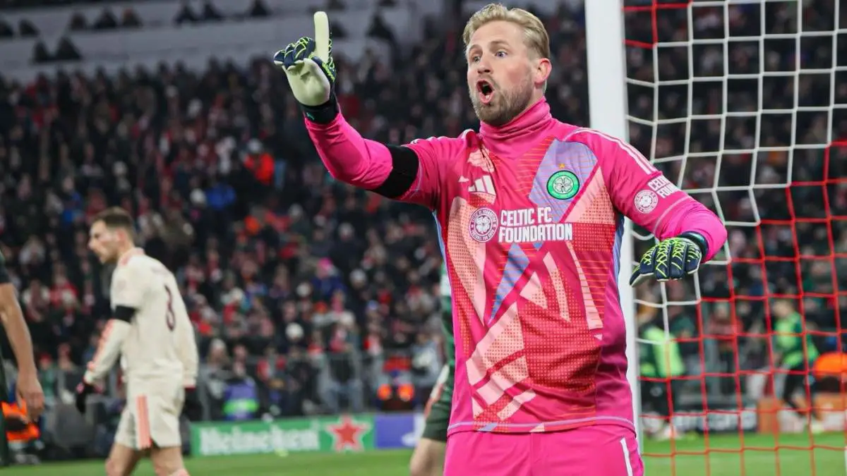 Peter Schmeichel consols son Kasper in emotional interview after Celtic's Champions League exit to Bayern