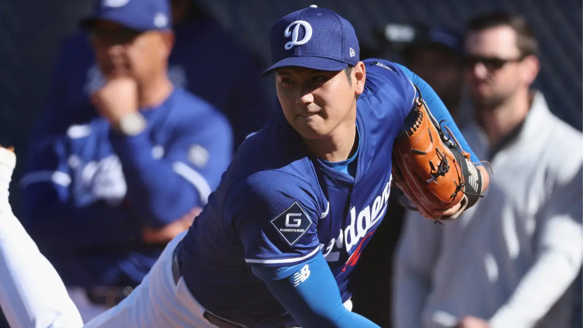 Shohei Ohtani hits 94 mph in first bullpen session of spring training as Dodgers star continues recovery